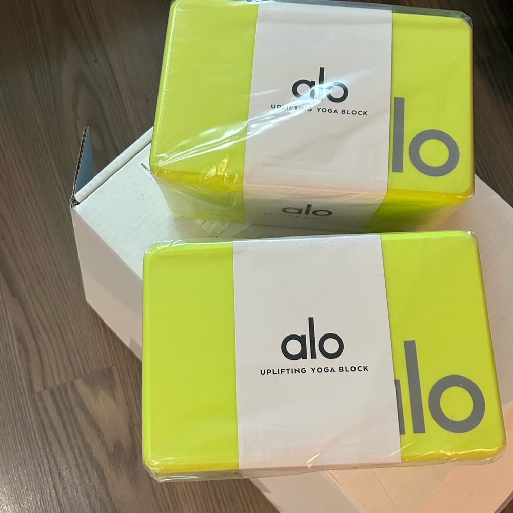 ( 2) Brand new ALO yoga blocks Highlighter/Silver In original packaging